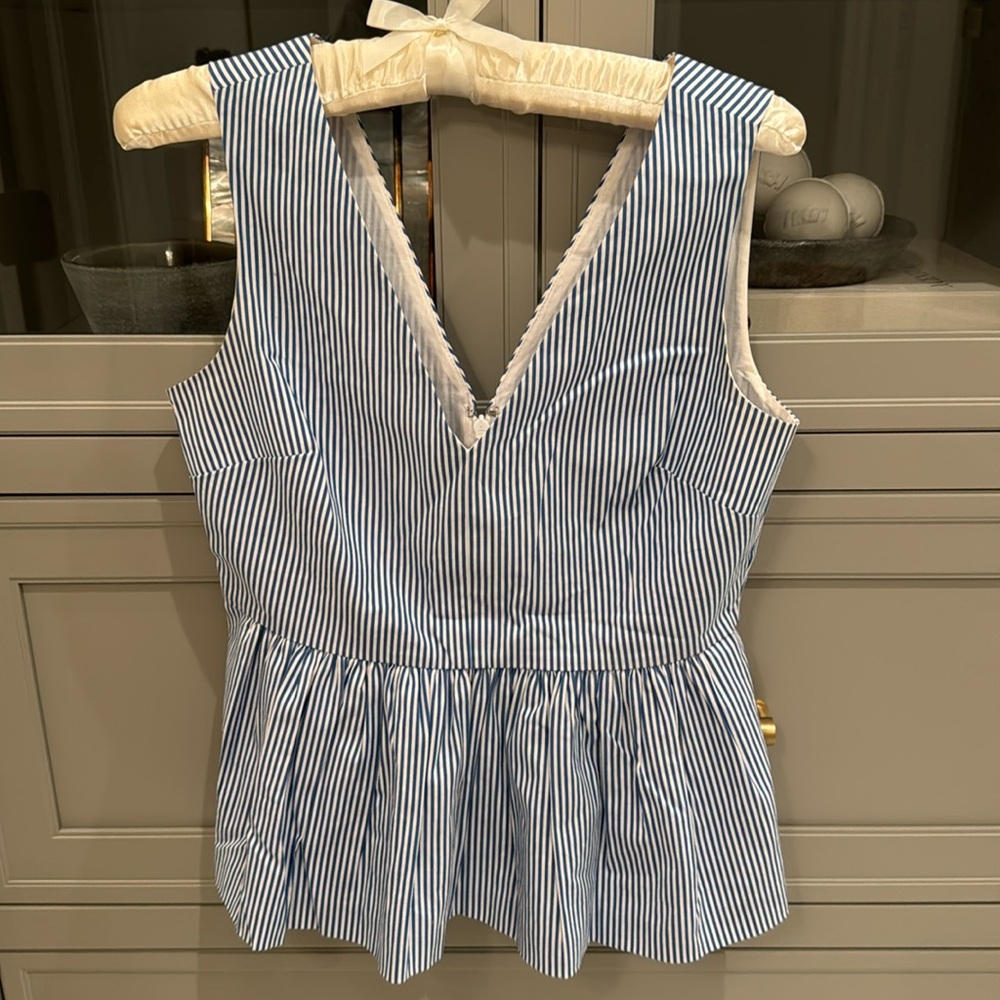 J crew stripe peplum top